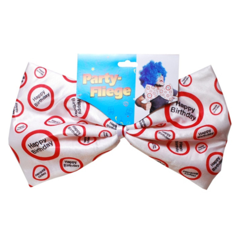 Riesen-Fliege Happy Birthday 22 x 35,5 cm Partyaccessoire aus Polyester